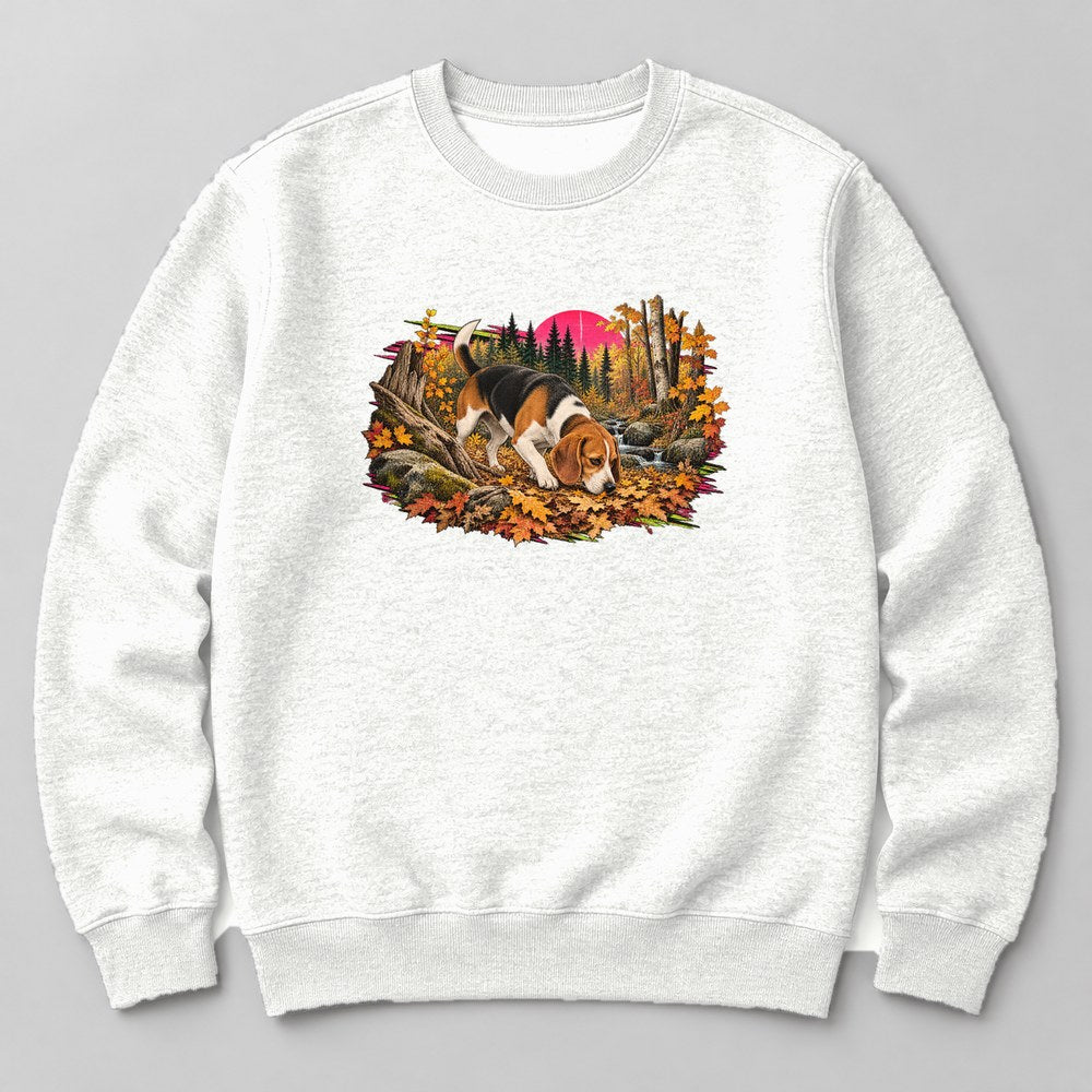 Beagle Autumn Sweatshirt in White