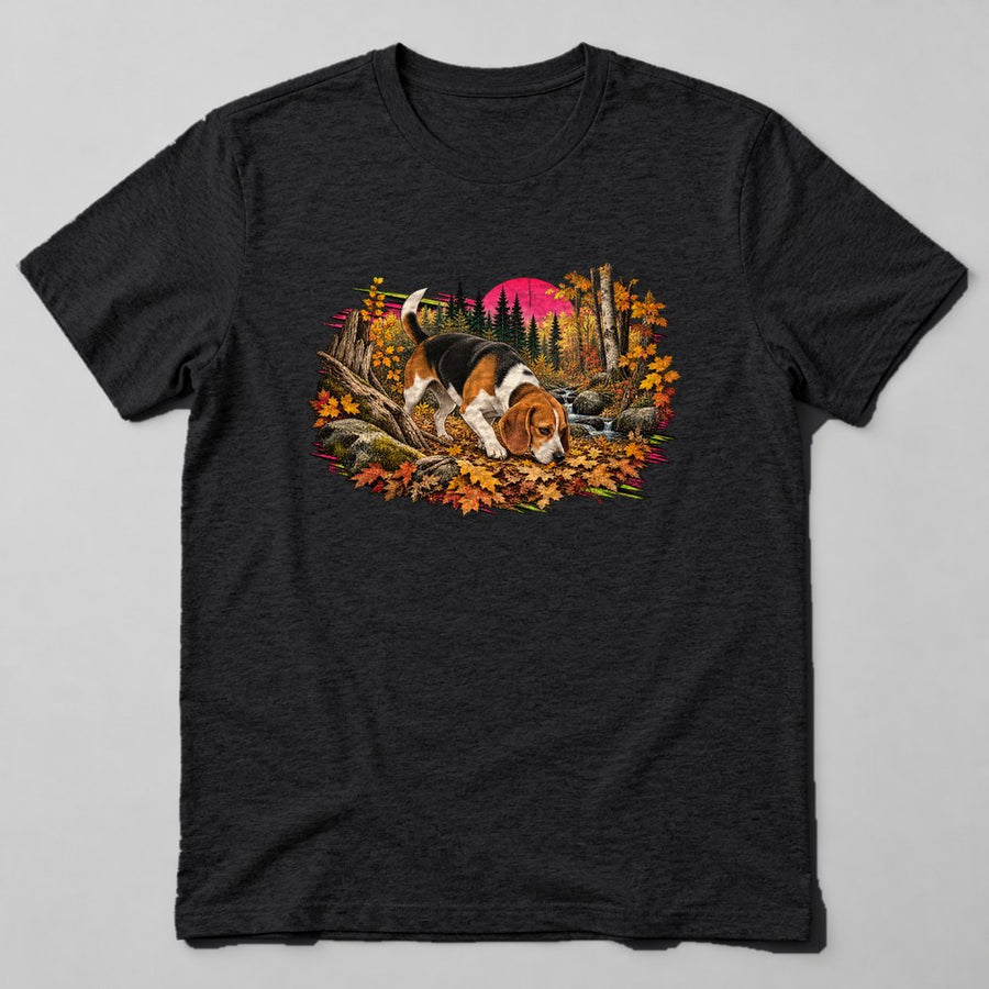 Beagle Autumn T-Shirt in Black