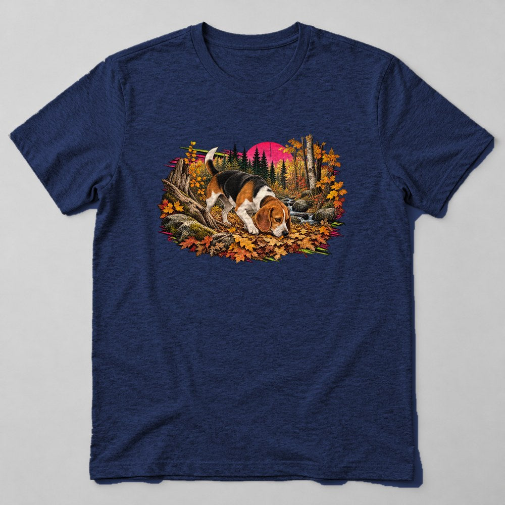 Beagle Autumn T-Shirt in Navy