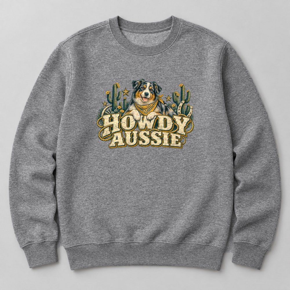 Howdy Aussie Sweatshirt in Heather Grey