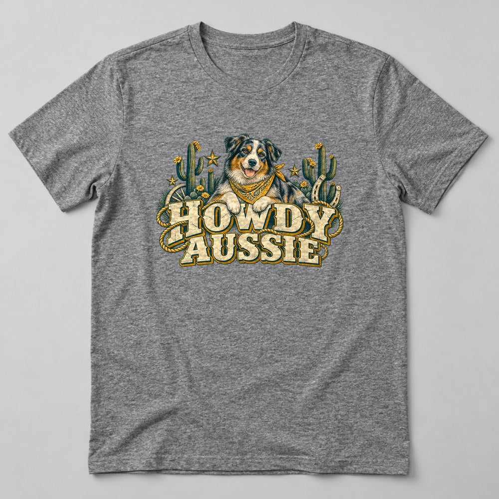 Howdy Aussie T-Shirt in Heather Grey