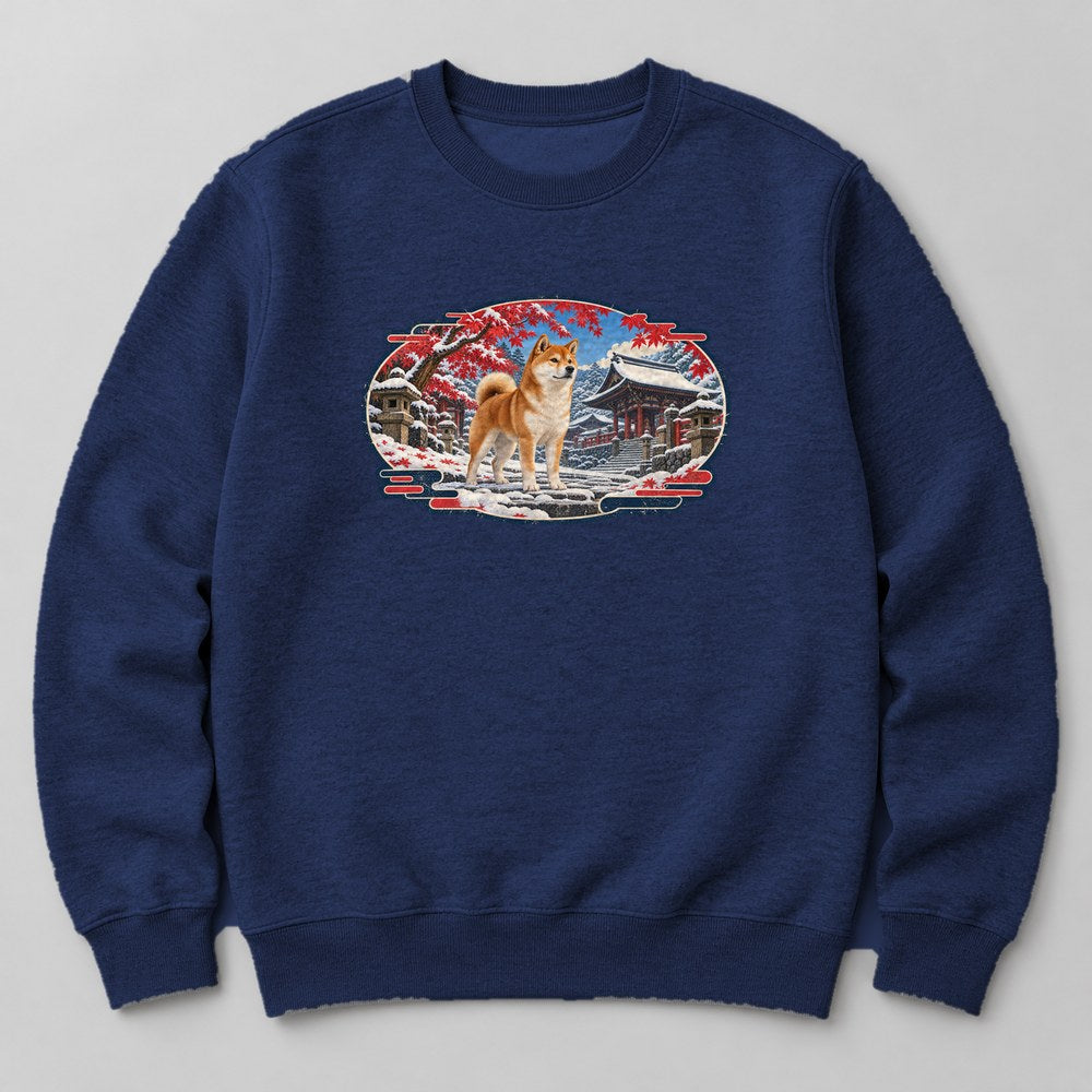 Shiba Inu Snow Sweatshirt in Navy