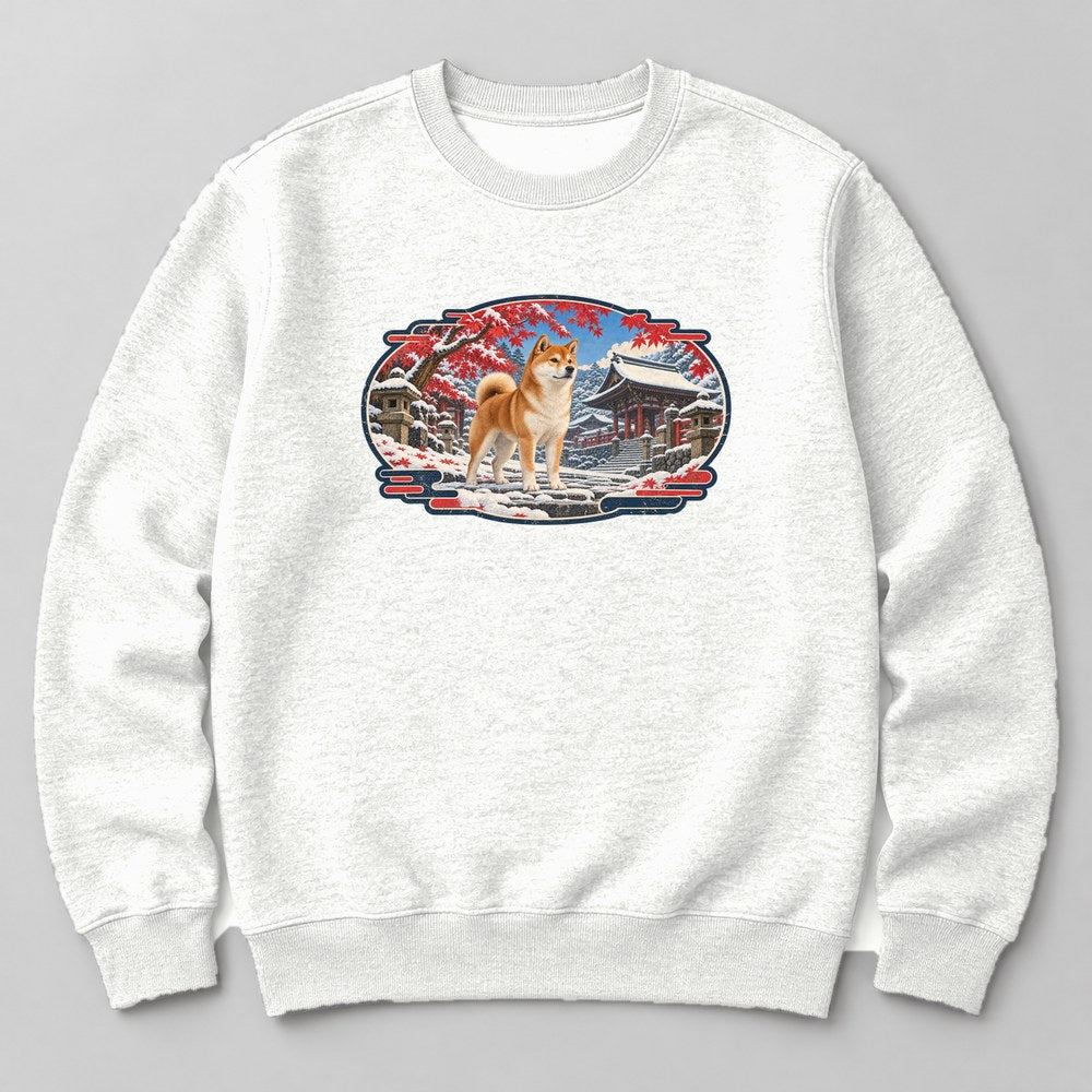 Shiba Inu Snow Sweatshirt in White