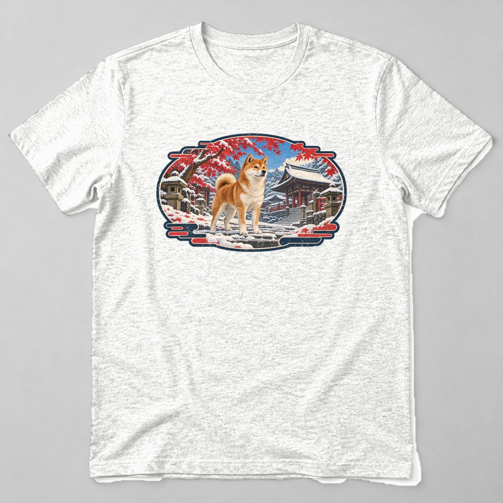 Shiba Inu Snow T-Shirt in White