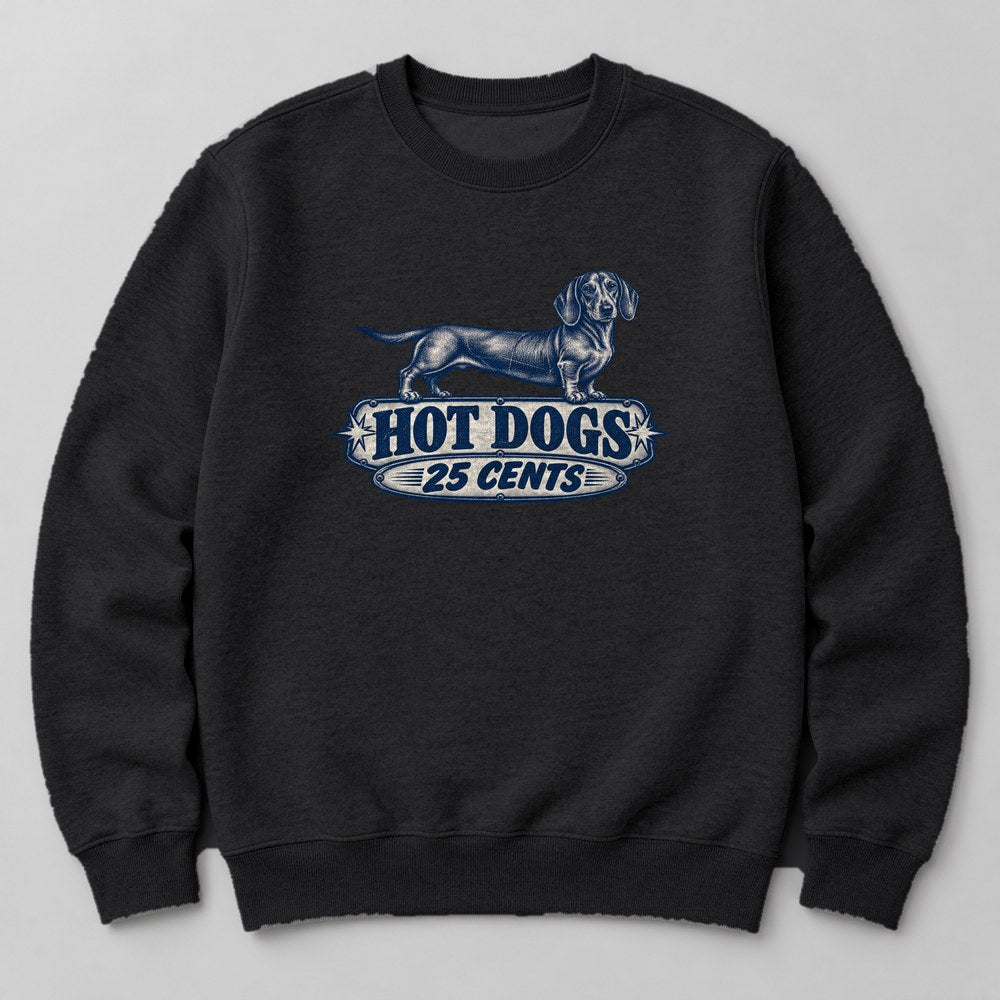 Hot Dogs 25 Cents Sweatshirt in Black