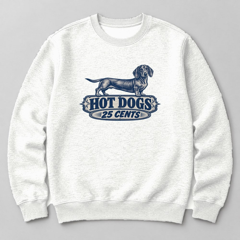 Hot Dogs 25 Cents Sweatshirt in White