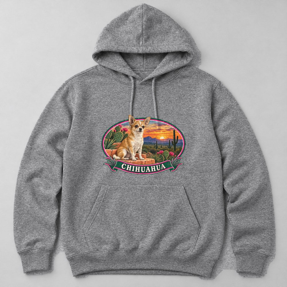 Chihuahua Hoodie in Heather Grey