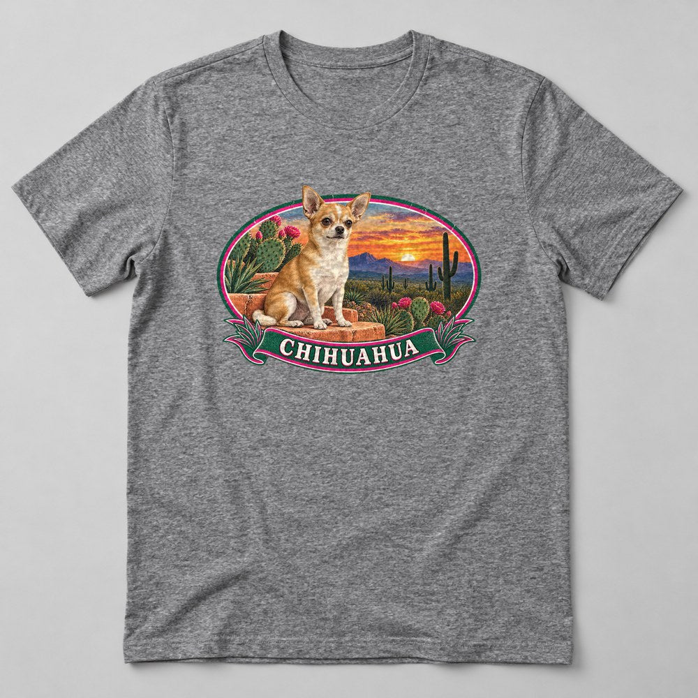 Chihuahua T-Shirt in Heather Grey