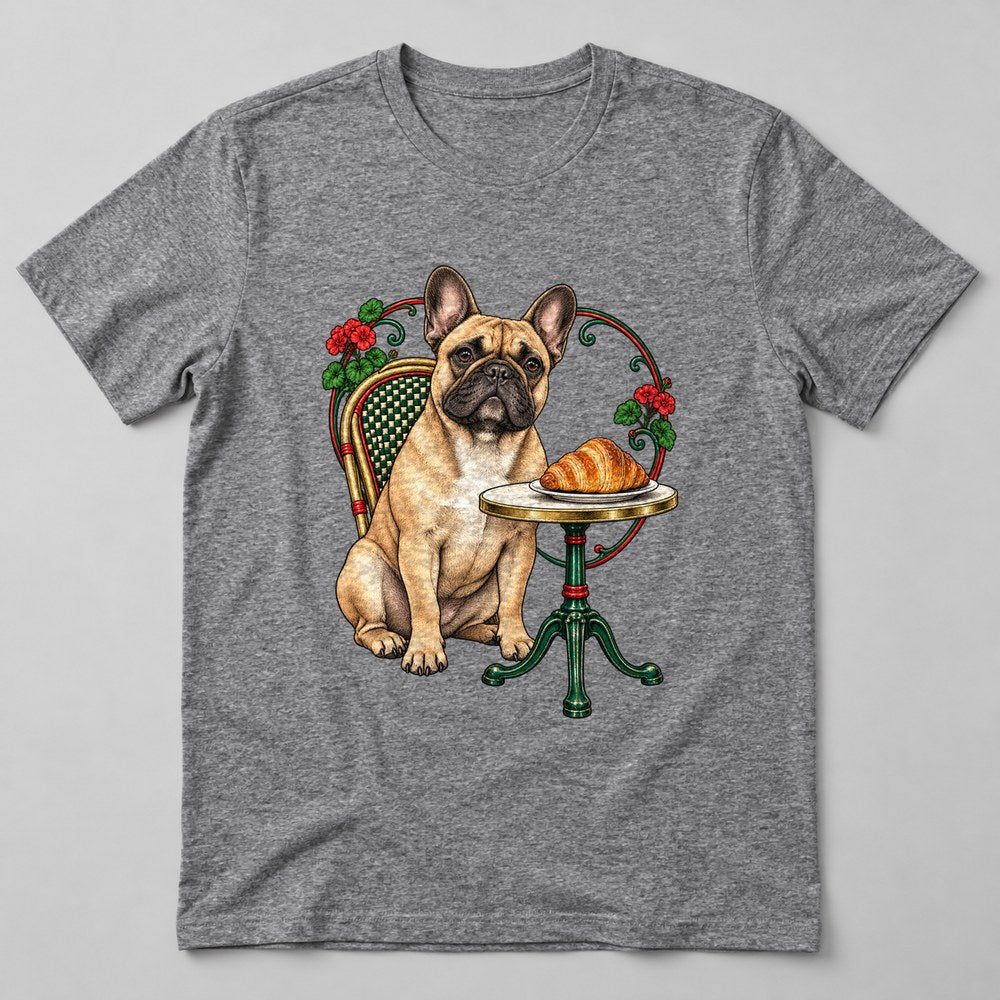 French Bulldog Bistro T-Shirt in Heather Grey