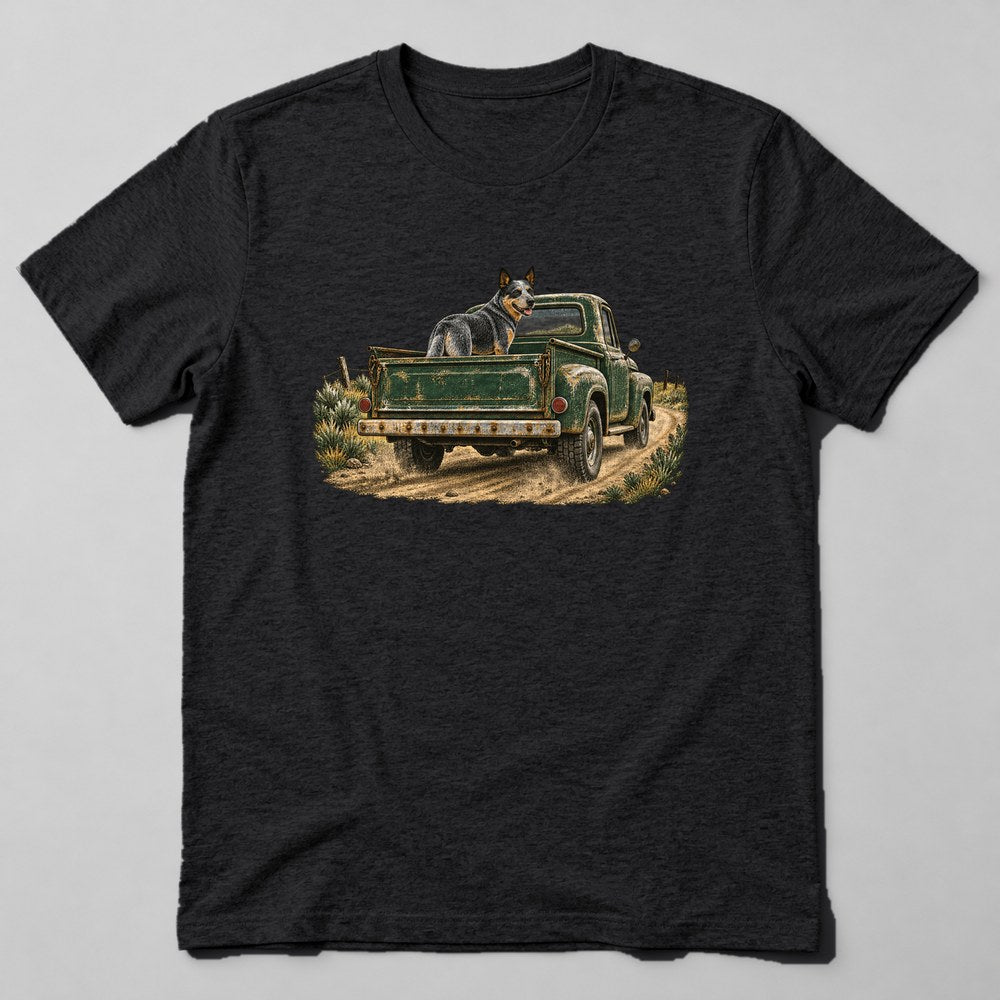 Blue Heeler Truck T-Shirt in Black