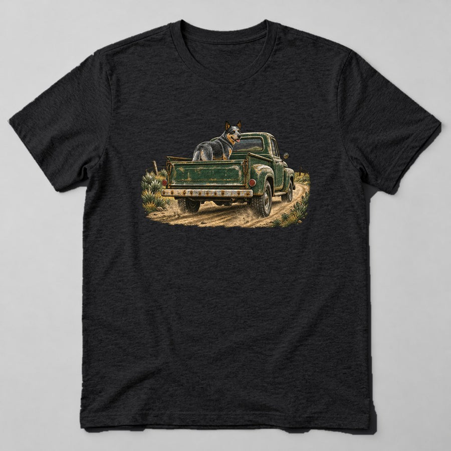 Blue Heeler Truck T-Shirt in Black