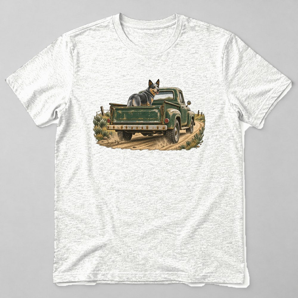 Blue Heeler Truck T-Shirt in White