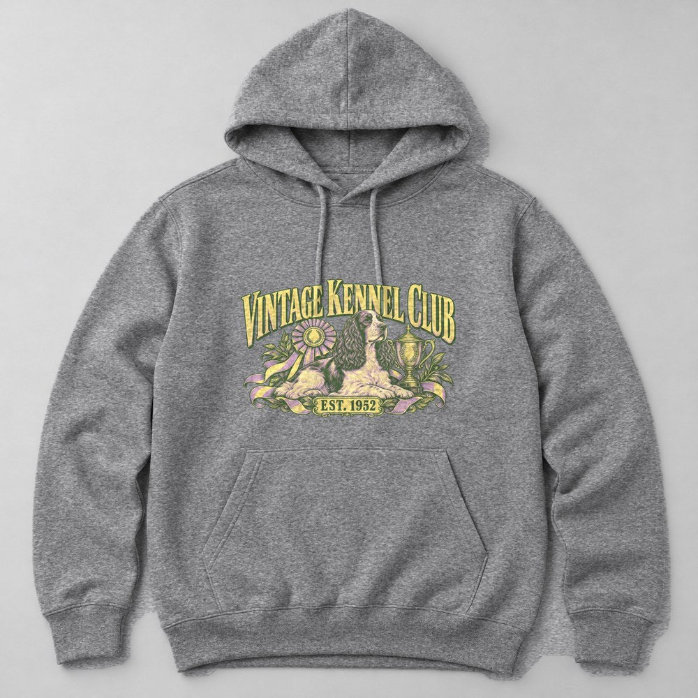 Vintage Kennel Club Est. 1952 Hoodie in Heather Grey