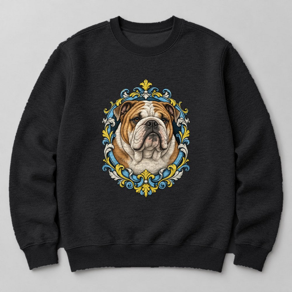 Bulldog Leather Sweatshirt in Black