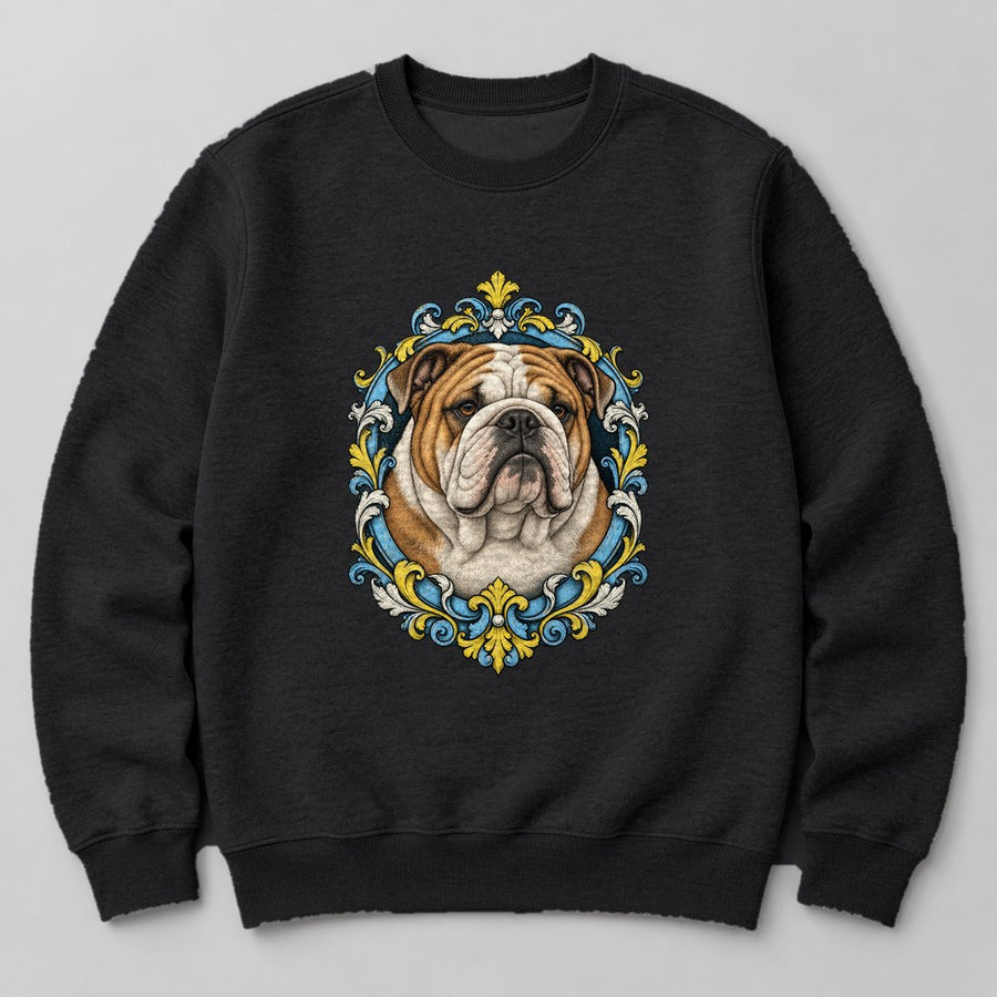 Bulldog Leather Sweatshirt in Black