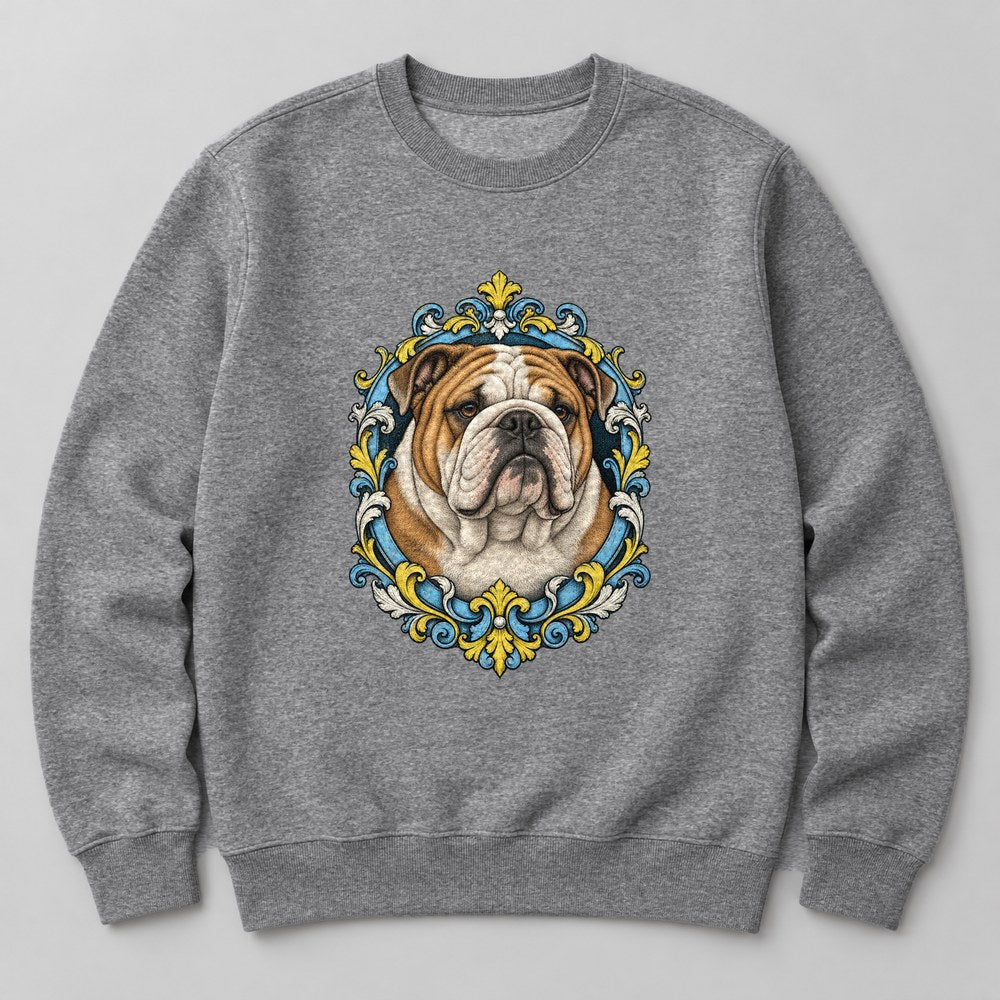 Bulldog Leather Sweatshirt in Heather Grey
