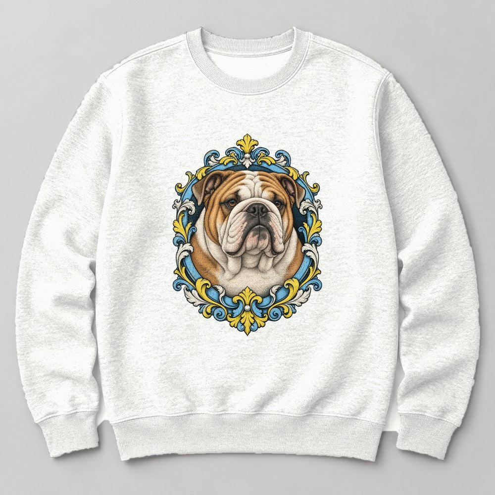 Bulldog Leather Sweatshirt in White
