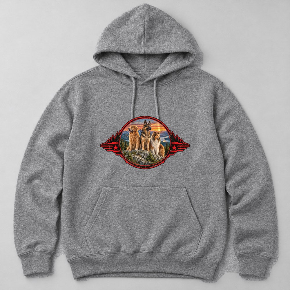 Dog Pack Hike Hoodie in Heather Grey