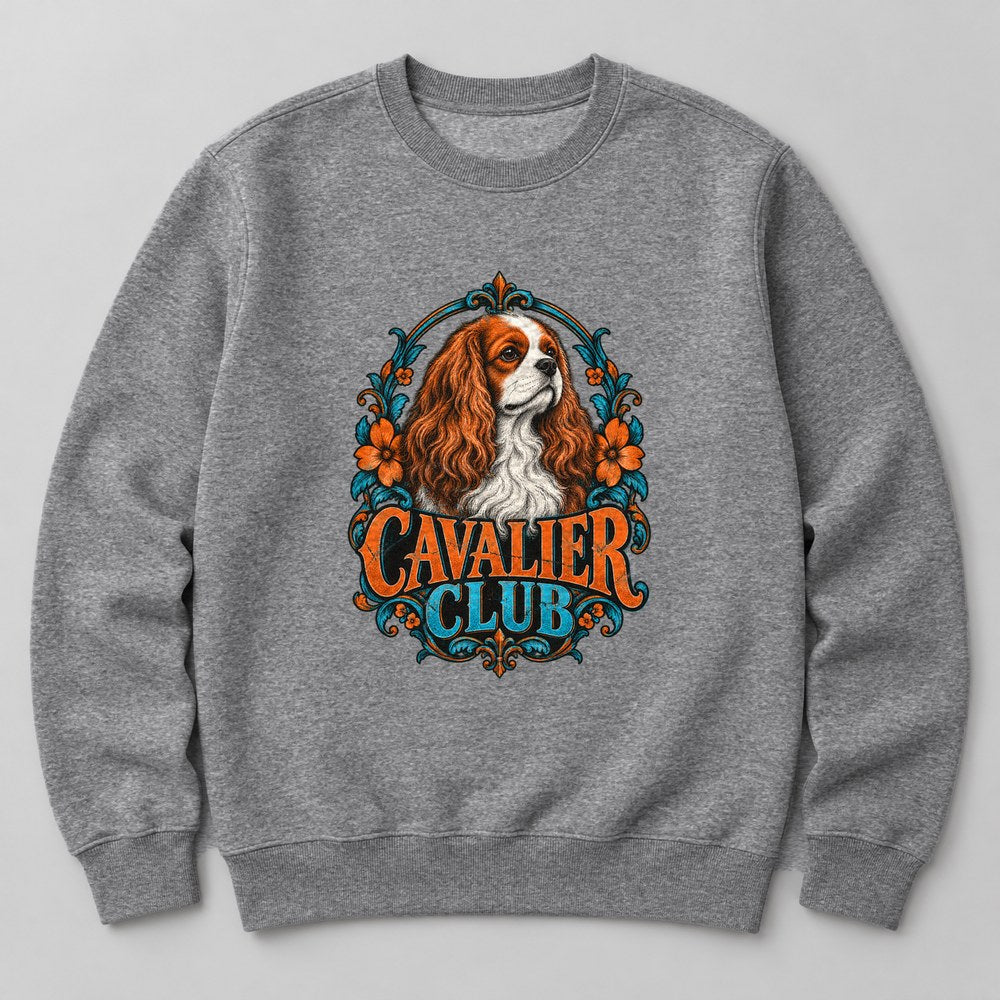 Cavalier Club Sweatshirt in Heather Grey