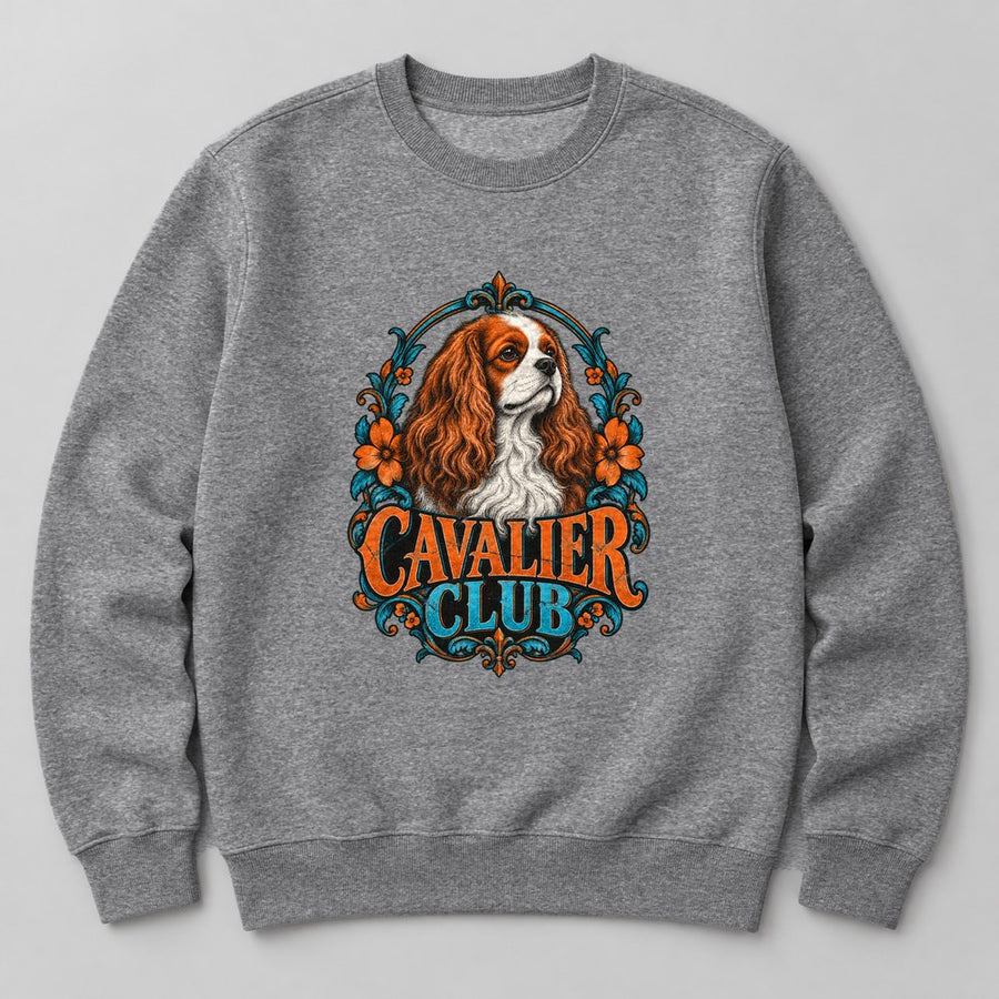Cavalier Club Sweatshirt in Heather Grey