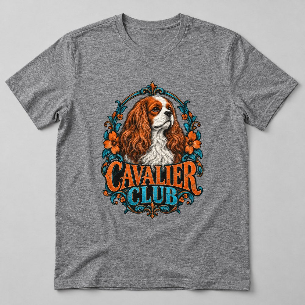 Cavalier Club T-Shirt in Heather Grey