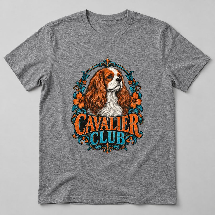 Cavalier Club T-Shirt in Heather Grey