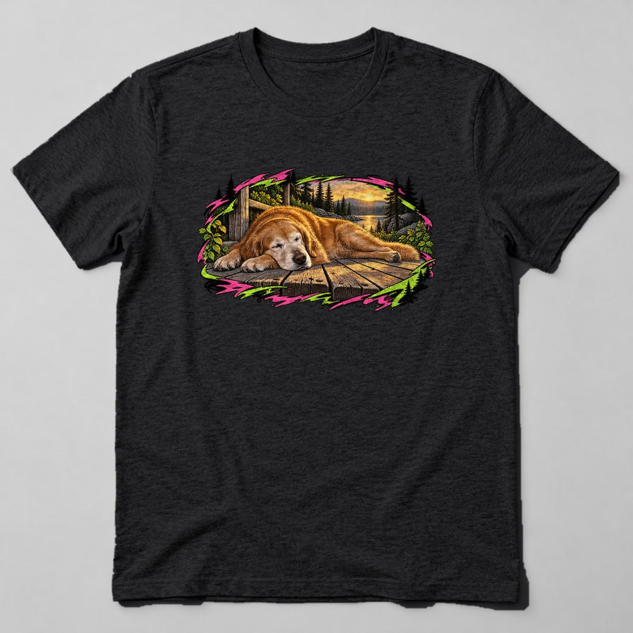 Senior Dog Porch T-Shirt in Black