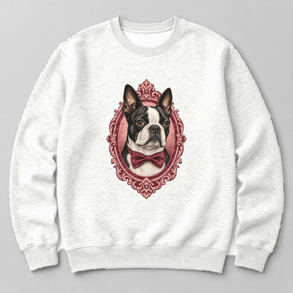 Boston Terrier Sweatshirt in White