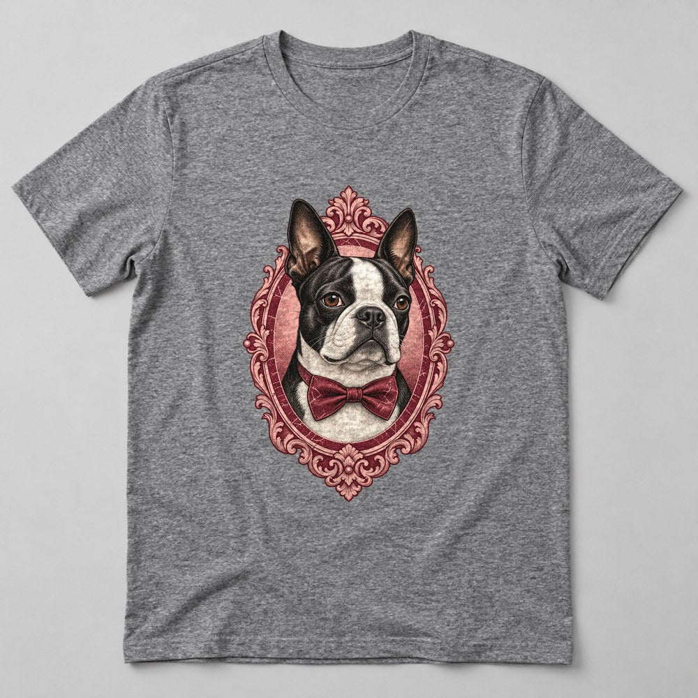 Boston Terrier T-Shirt in Heather Grey