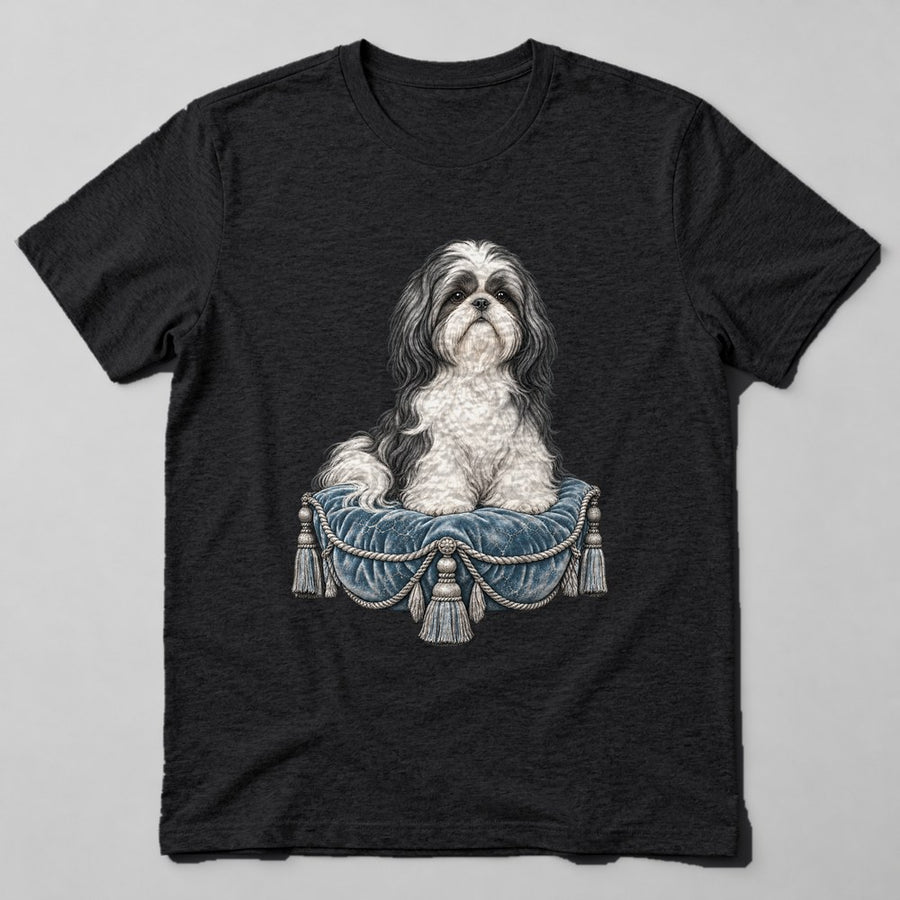 Shih Tzu Cushion T-Shirt in Black
