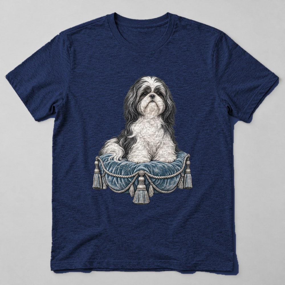 Shih Tzu Cushion T-Shirt in Navy