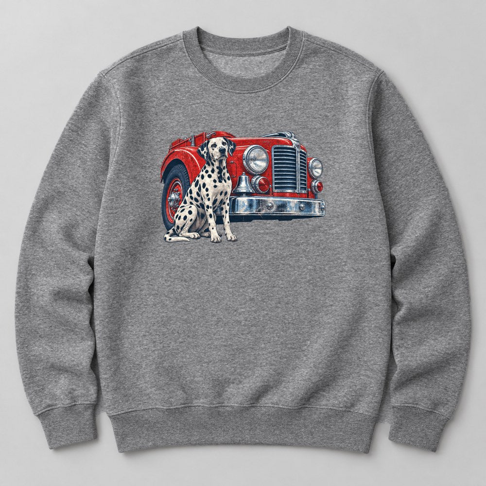 Dalmatian Firehouse Sweatshirt in Heather Grey