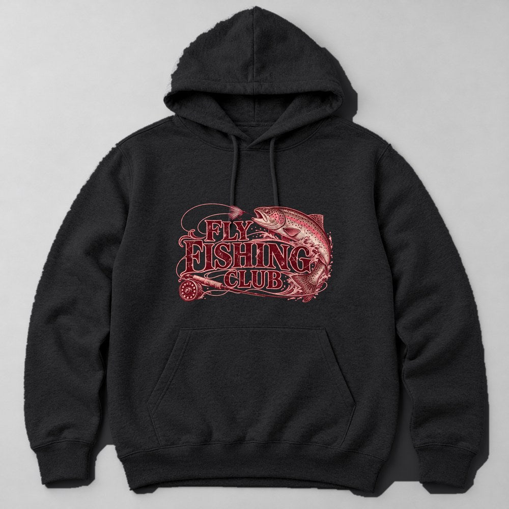 Fly Fishing Club Hoodie in Black