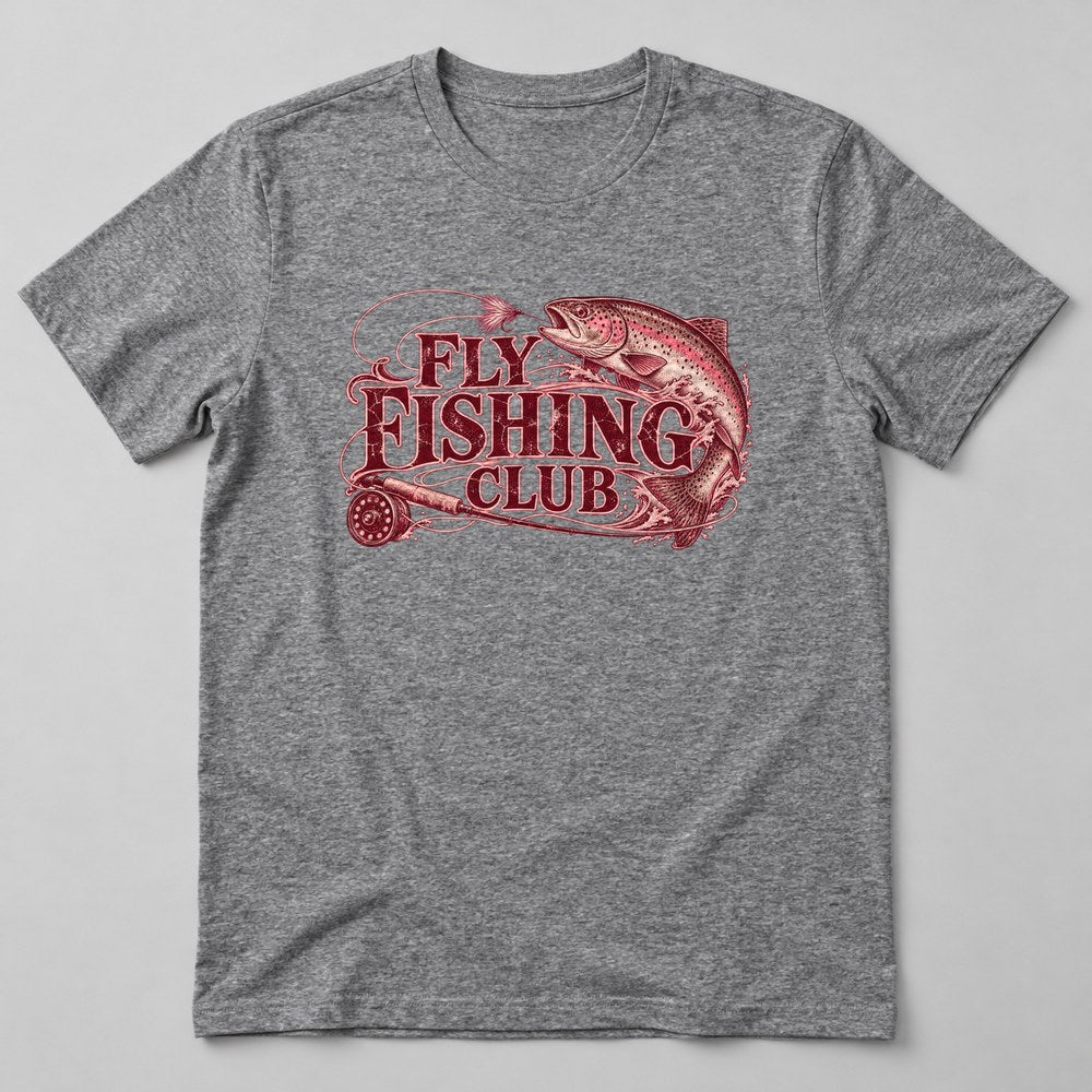 Fly Fishing Club T-Shirt in Heather Grey