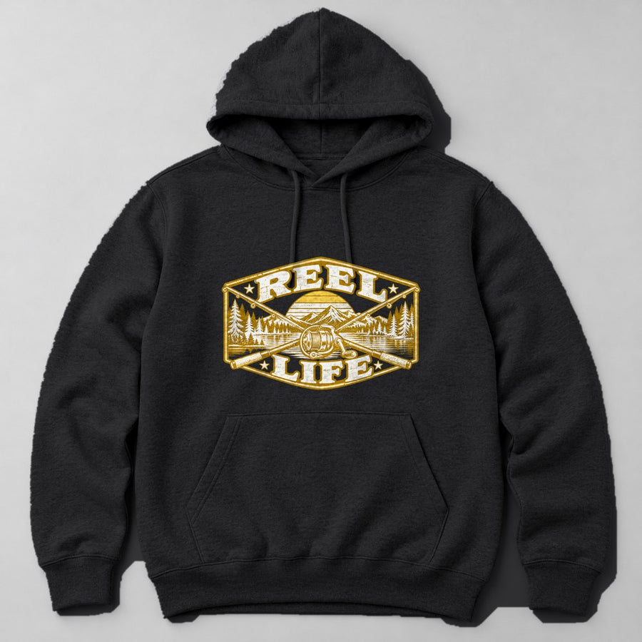 Reel Life Hoodie in Black