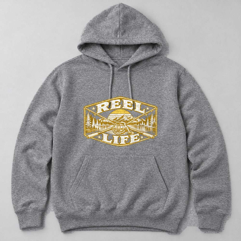 Reel Life Hoodie in Heather Grey