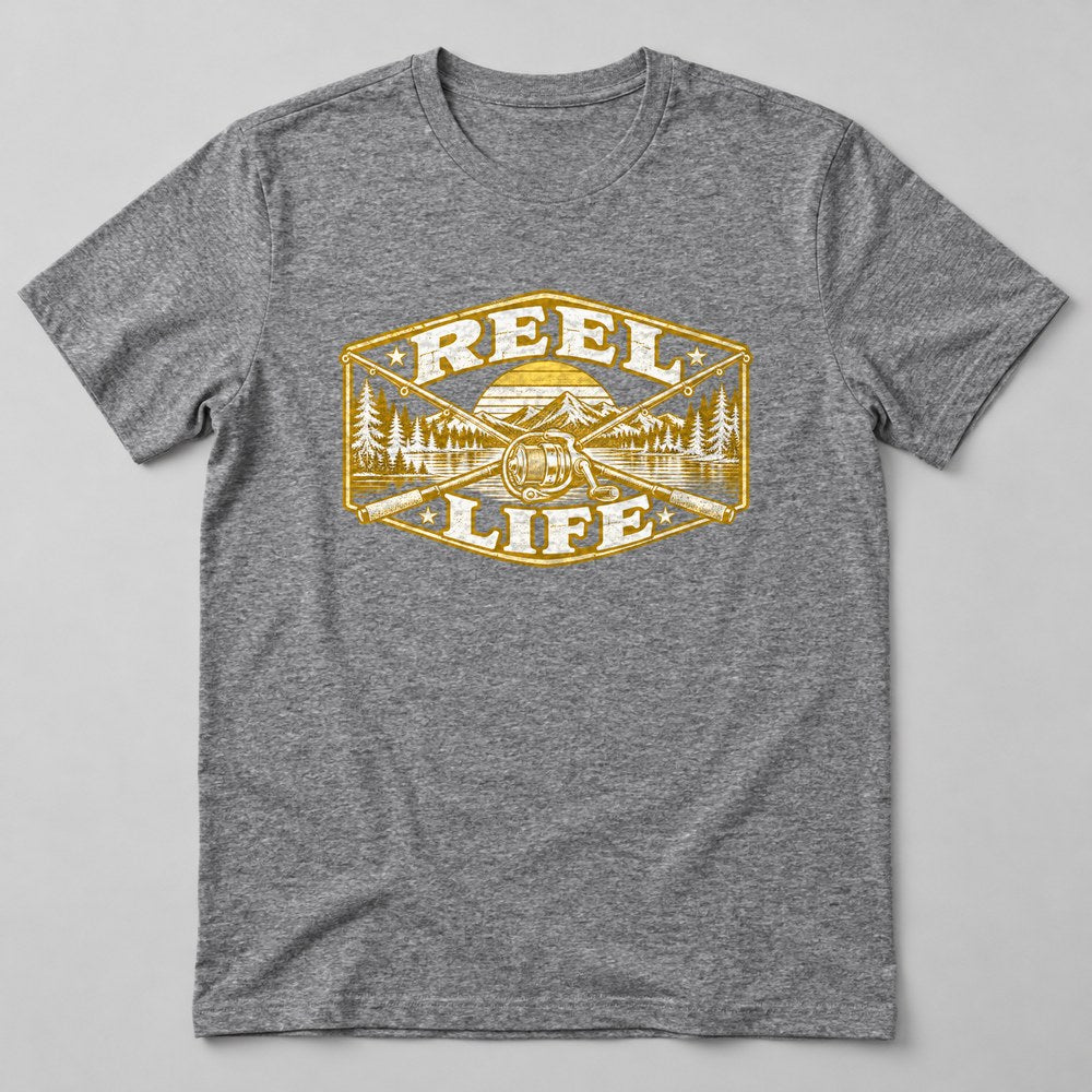 Reel Life T-Shirt in Heather Grey