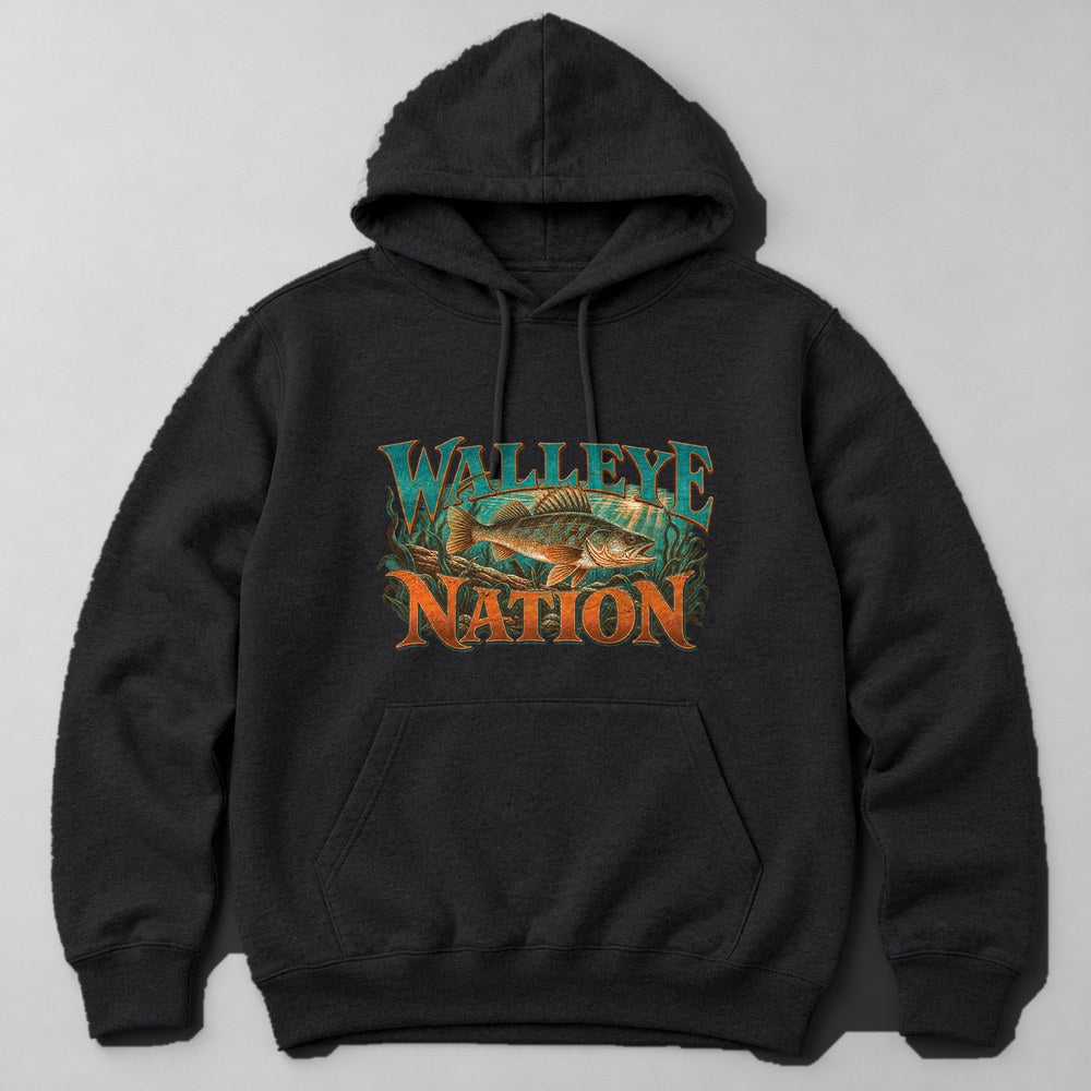 Walleye Nation Hoodie in Black