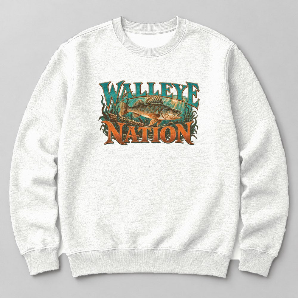 Walleye Nation Sweatshirt in White