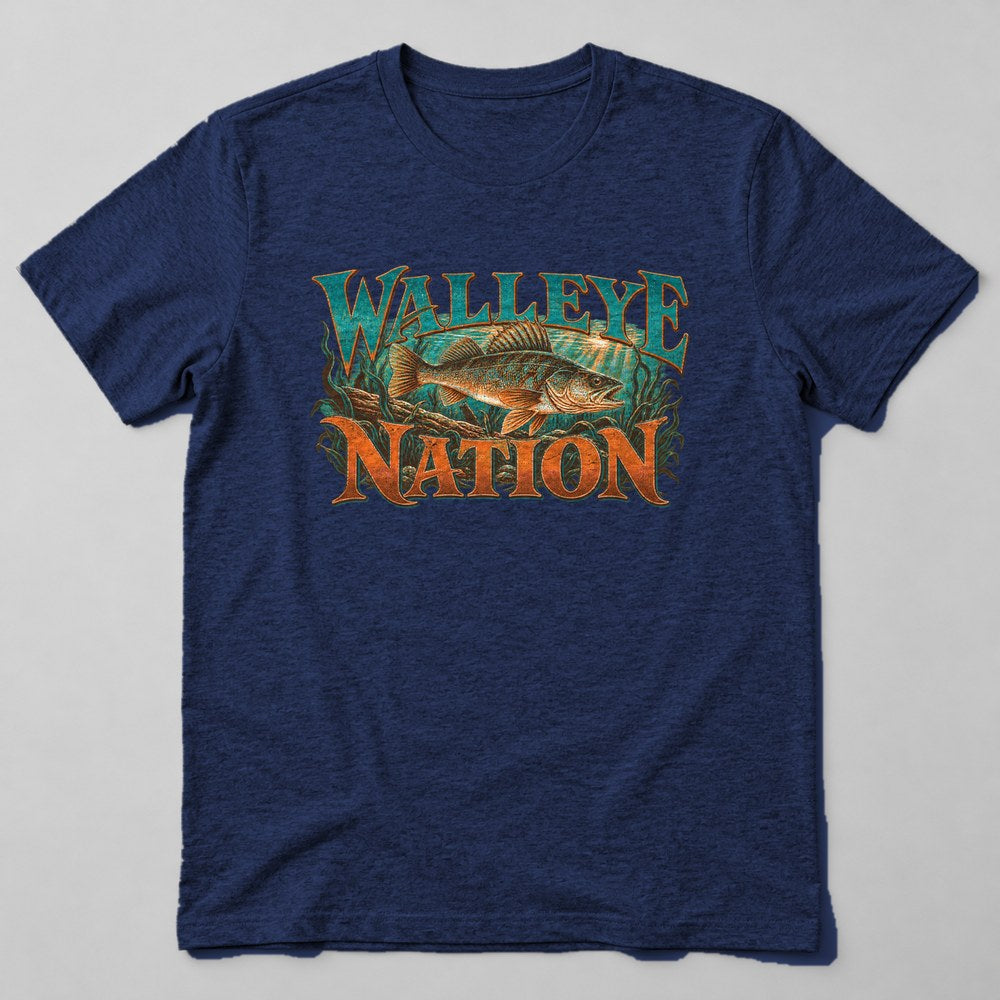 Walleye Nation T-Shirt in Navy