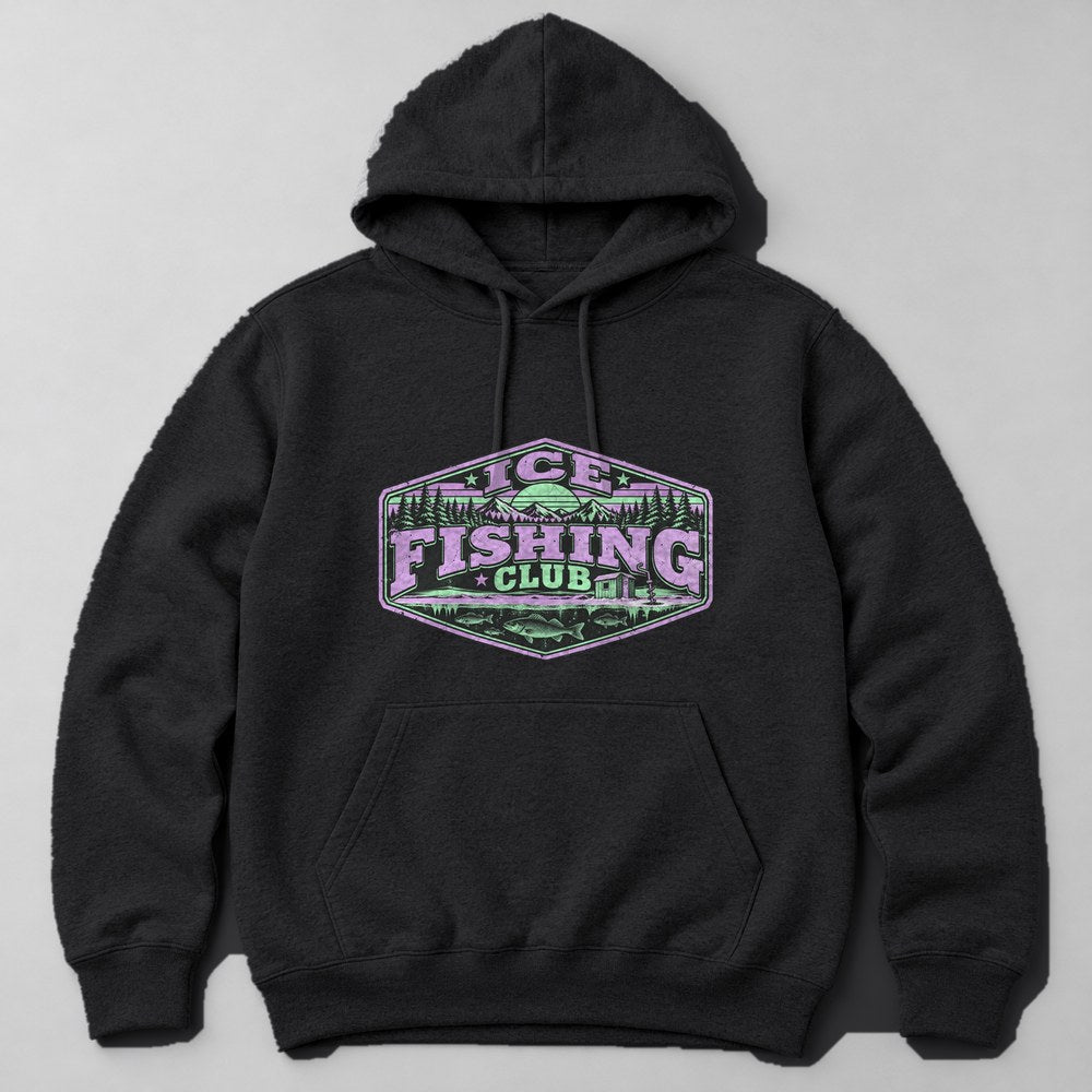Ice Fishing Club Hoodie in Black