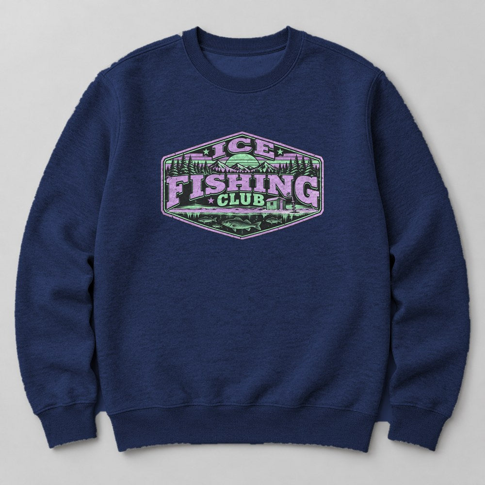 Ice Fishing Club Sweatshirt in Navy