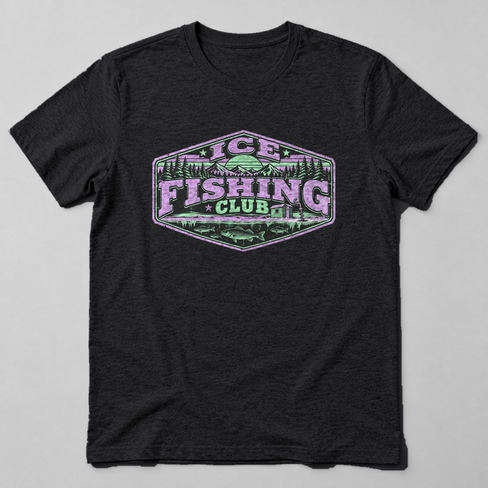 Ice Fishing Club T-Shirt in Black