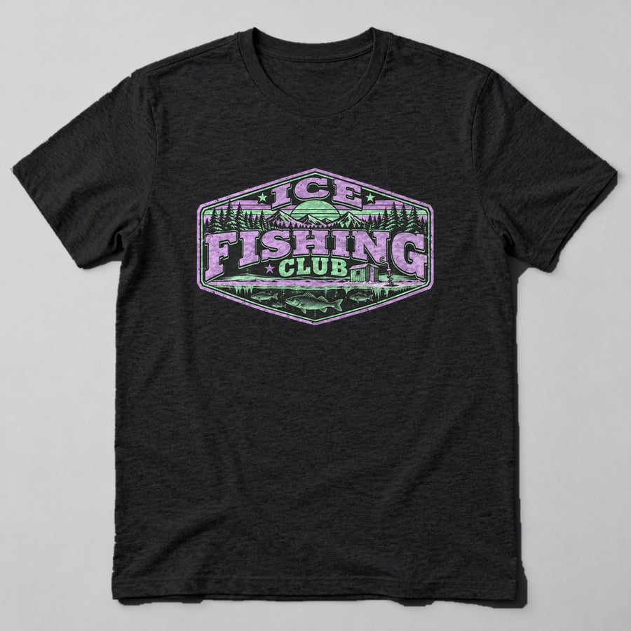 Ice Fishing Club T-Shirt in Black