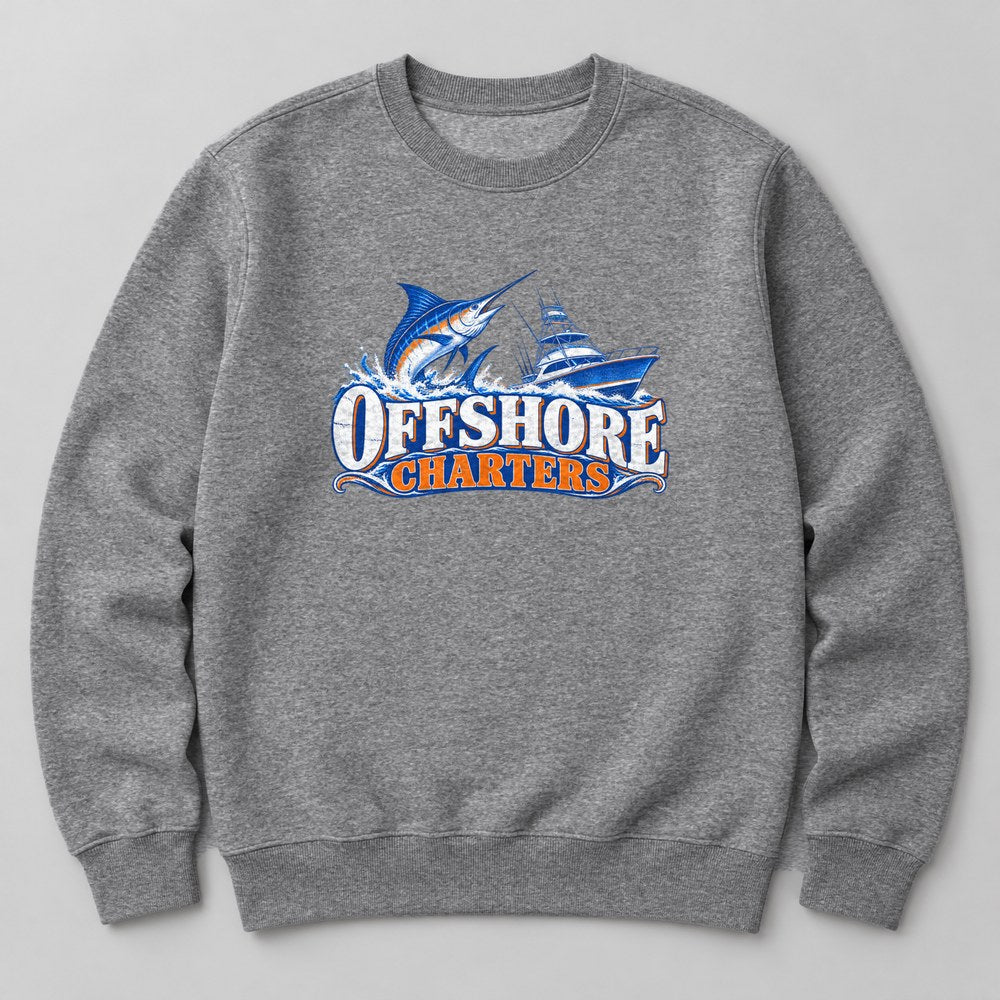 Offshore Charters Sweatshirt in Heather Grey