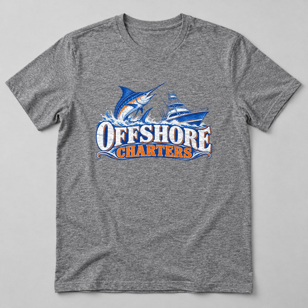 Offshore Charters T-Shirt in Heather Grey
