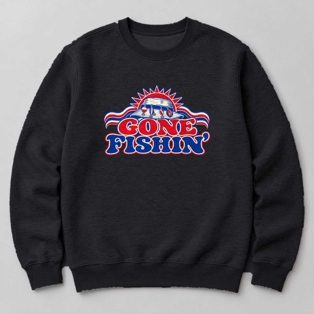 Gone Fishin' Sweatshirt in Black