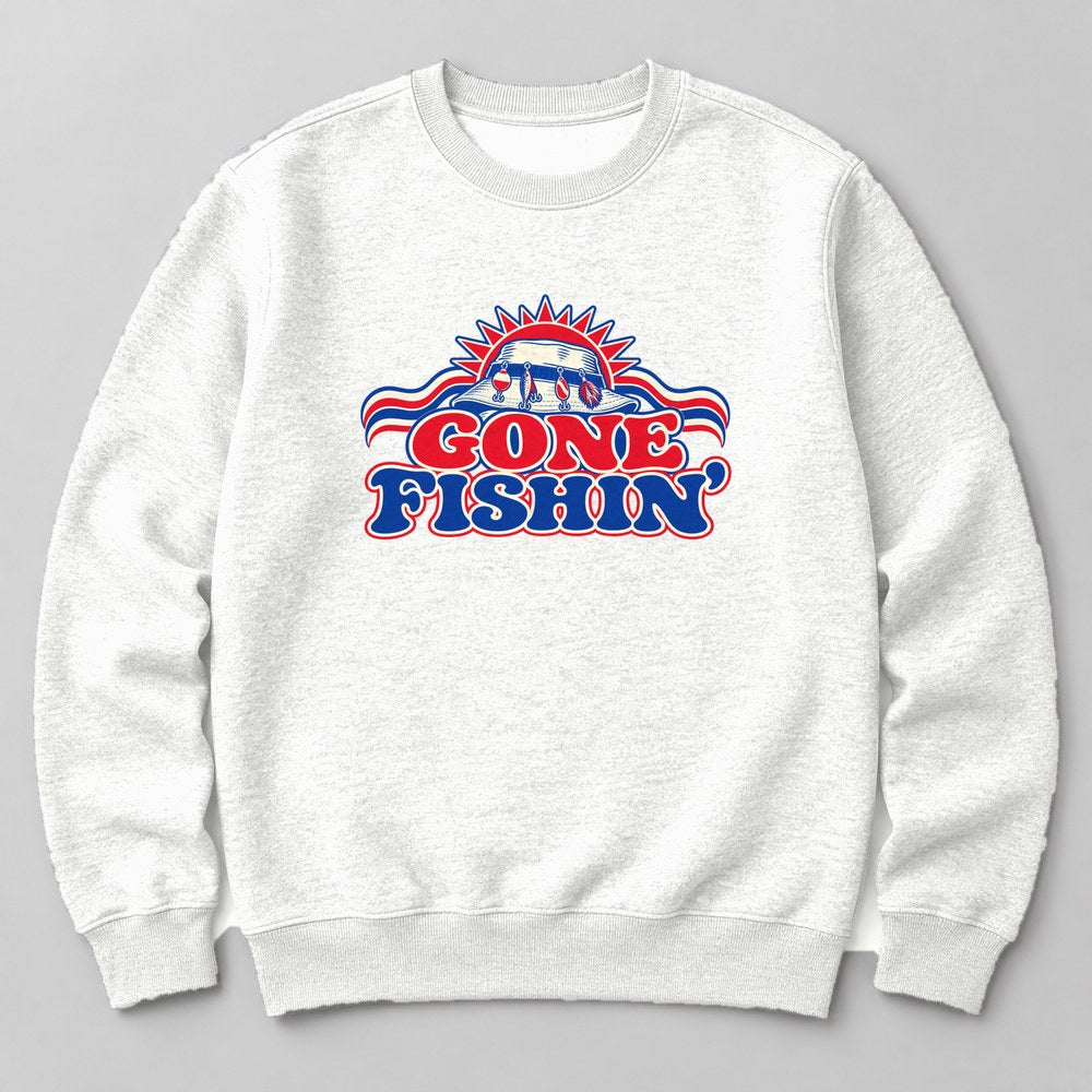 Gone Fishin' Sweatshirt in White