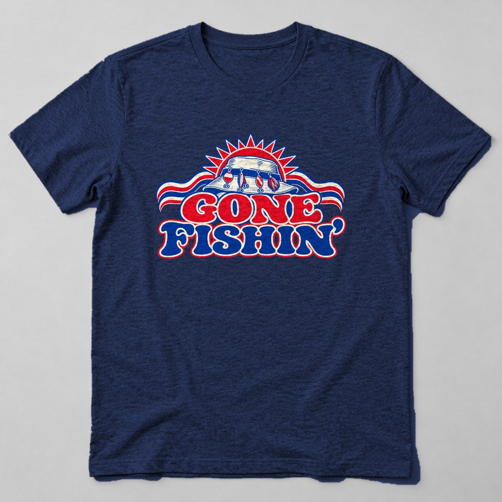 Gone Fishin' T-Shirt in Navy