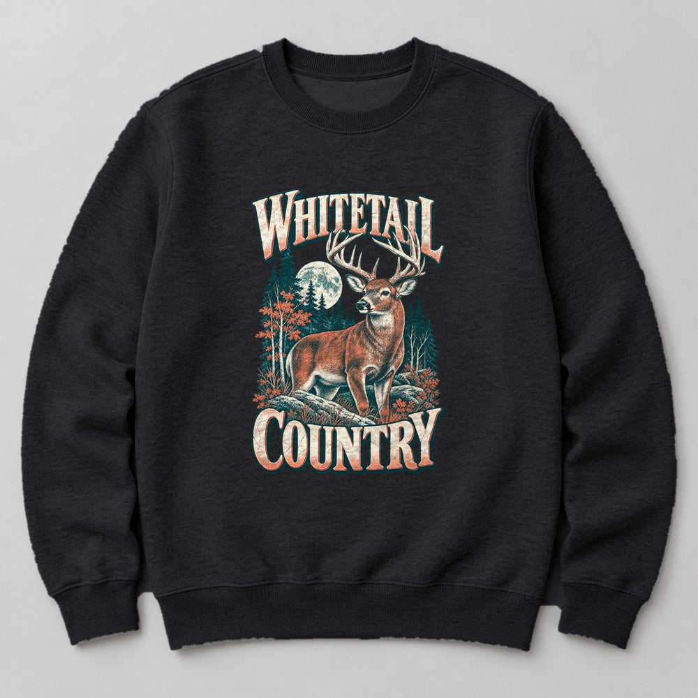 Whitetail Country Sweatshirt in Black
